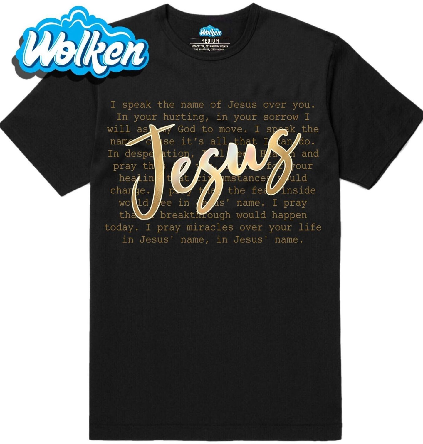 Pánské tričko Zlatý Nápis Ježíš Jesus.jpg