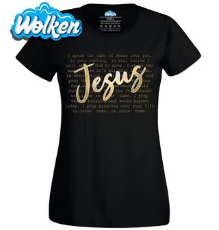 Dámské tričko Zlatý Nápis Ježíš Jesus.jpg