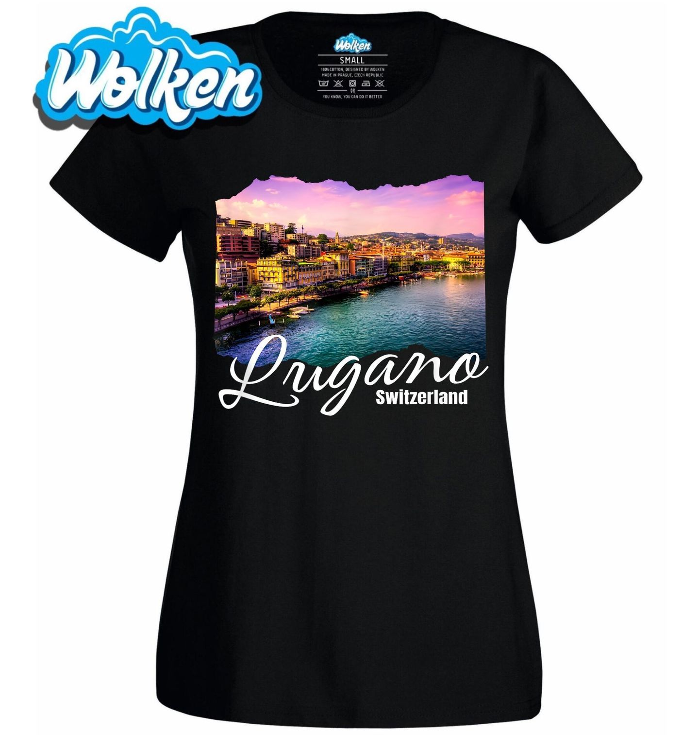 Dámské tričko Nádherné Lugano ve Švýcarsku Lugano Switzerland.jpg