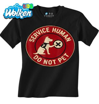 Dětské tričko Služební Člověk, Nesahejte Service Human Do Not Pet.jpg
