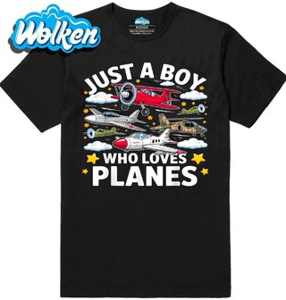Pánské tričko Kluk, Který Miluje Letadla Just a Boy Who Loves Planes.jpg