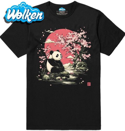 Obrázek produktu Pánské tričko Panda Sedící u Japonské Sakury