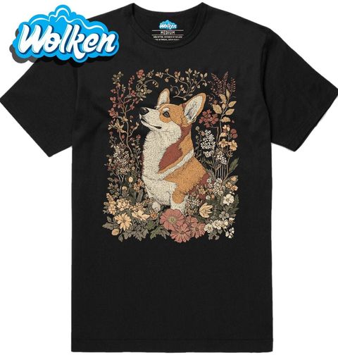Obrázek produktu Pánské tričko Pes Corgi mezi Květinami