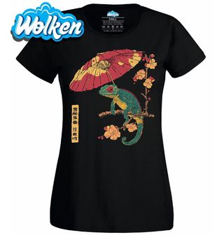 Dámské tričko Japonský Chameleon na Větvi Sakury.jpg
