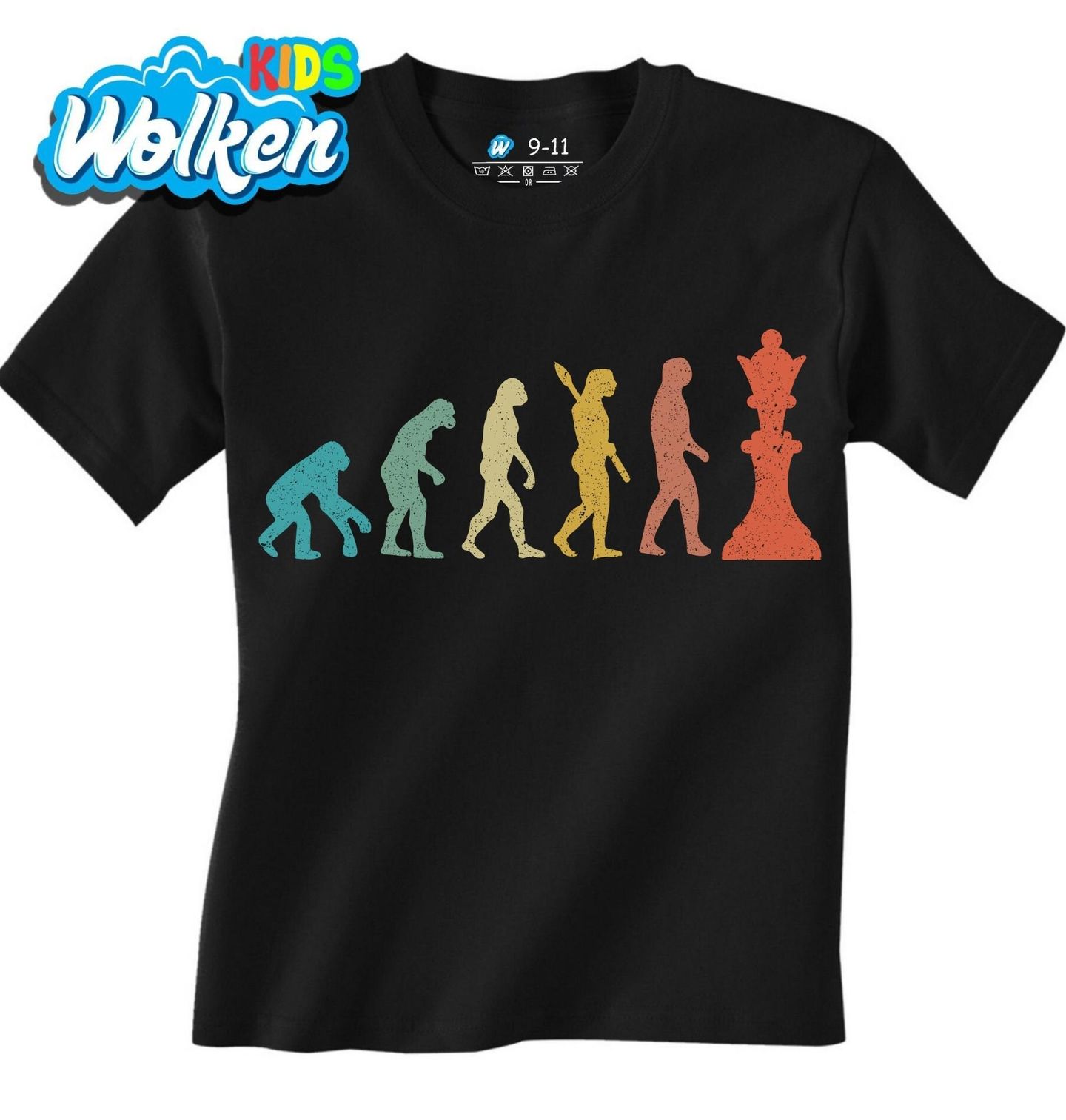 Dětské tričko Evoluce Šachů Od Člověka ke Královně.jpg