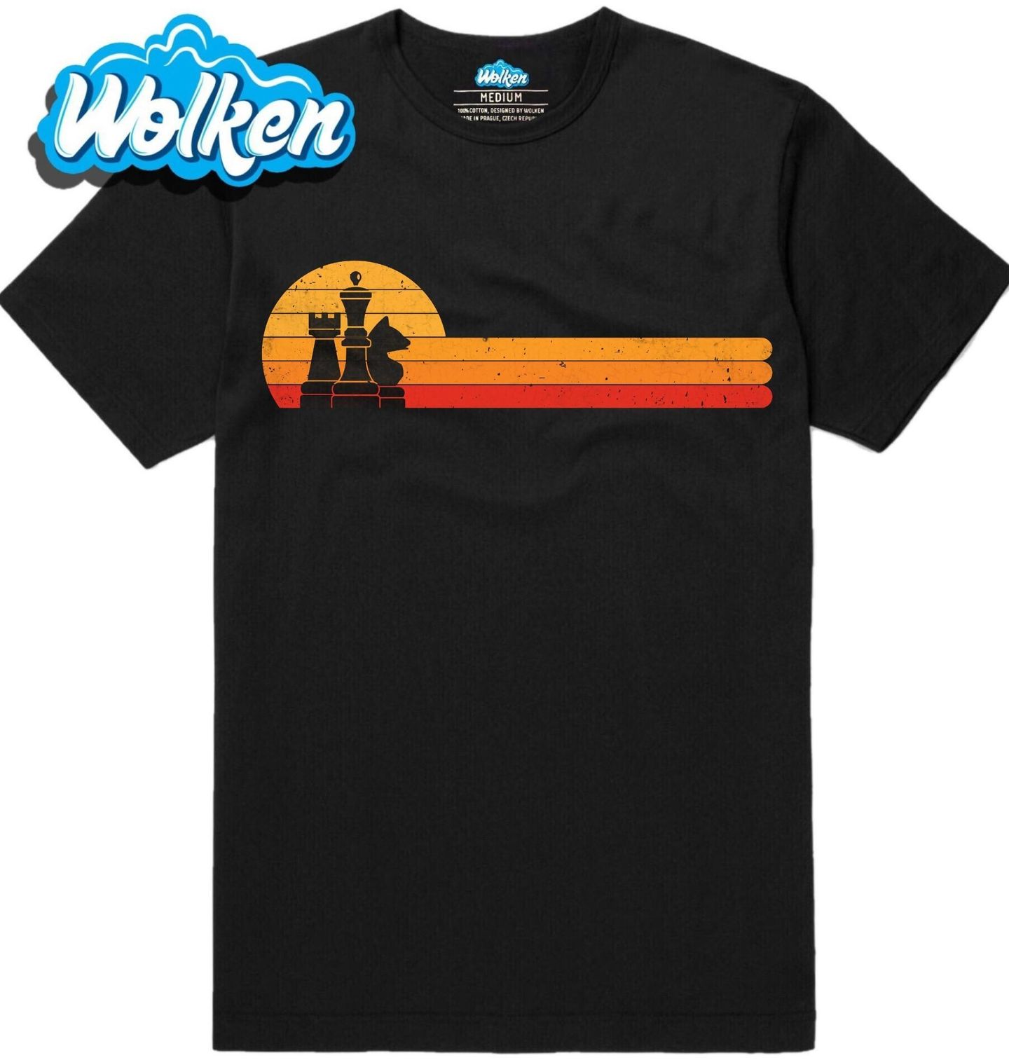 Pánské tričko Retro Figurky Královna, Věž a Kůň.jpg