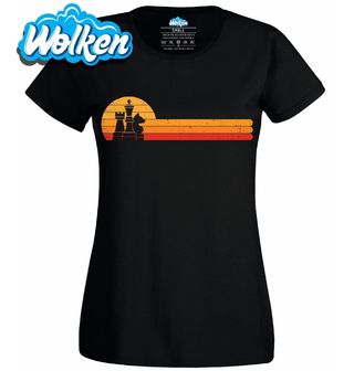 Dámské tričko Retro Figurky Královna, Věž a Kůň.jpg