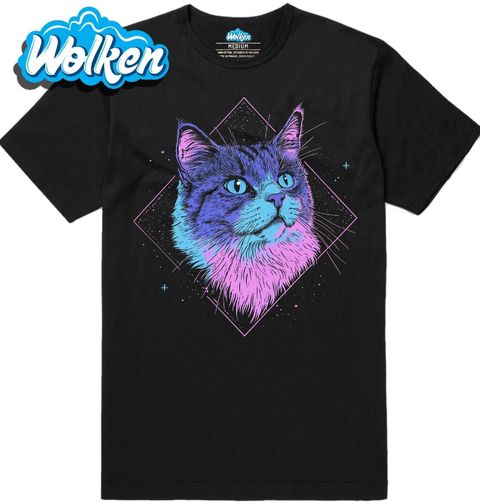 Obrázek produktu Pánské tričko Kočka v Neonové Galaxii