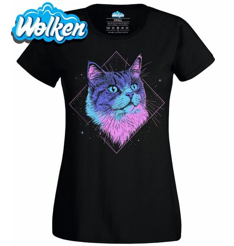 Obrázek produktu Dámské tričko Kočka v Neonové Galaxii