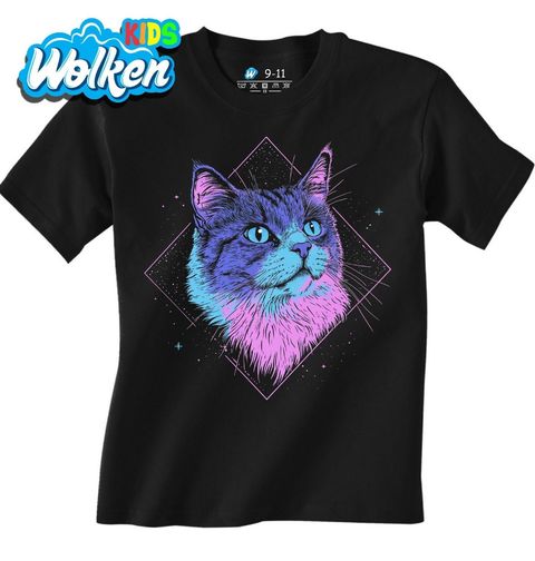 Obrázek produktu Dětské tričko Kočka v Neonové Galaxii