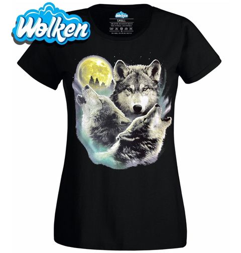 Obrázek produktu Dámské tričko Tři Vlci Vyjící Na Měsíc