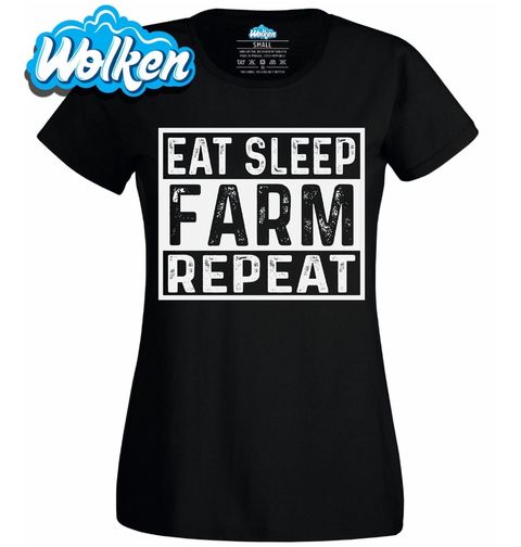 Obrázek produktu Dámské tričko Jez Spi Farmař a Opakuj Eat Sleep Farm Repeat