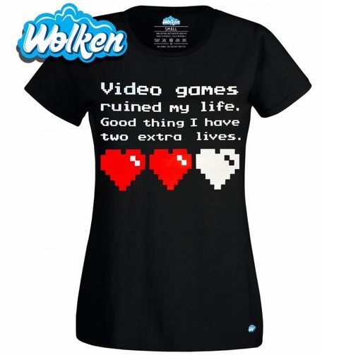 Obrázek produktu Dámské tričko "Videohry mi zničily život, naštěstí mám ještě dva životy."