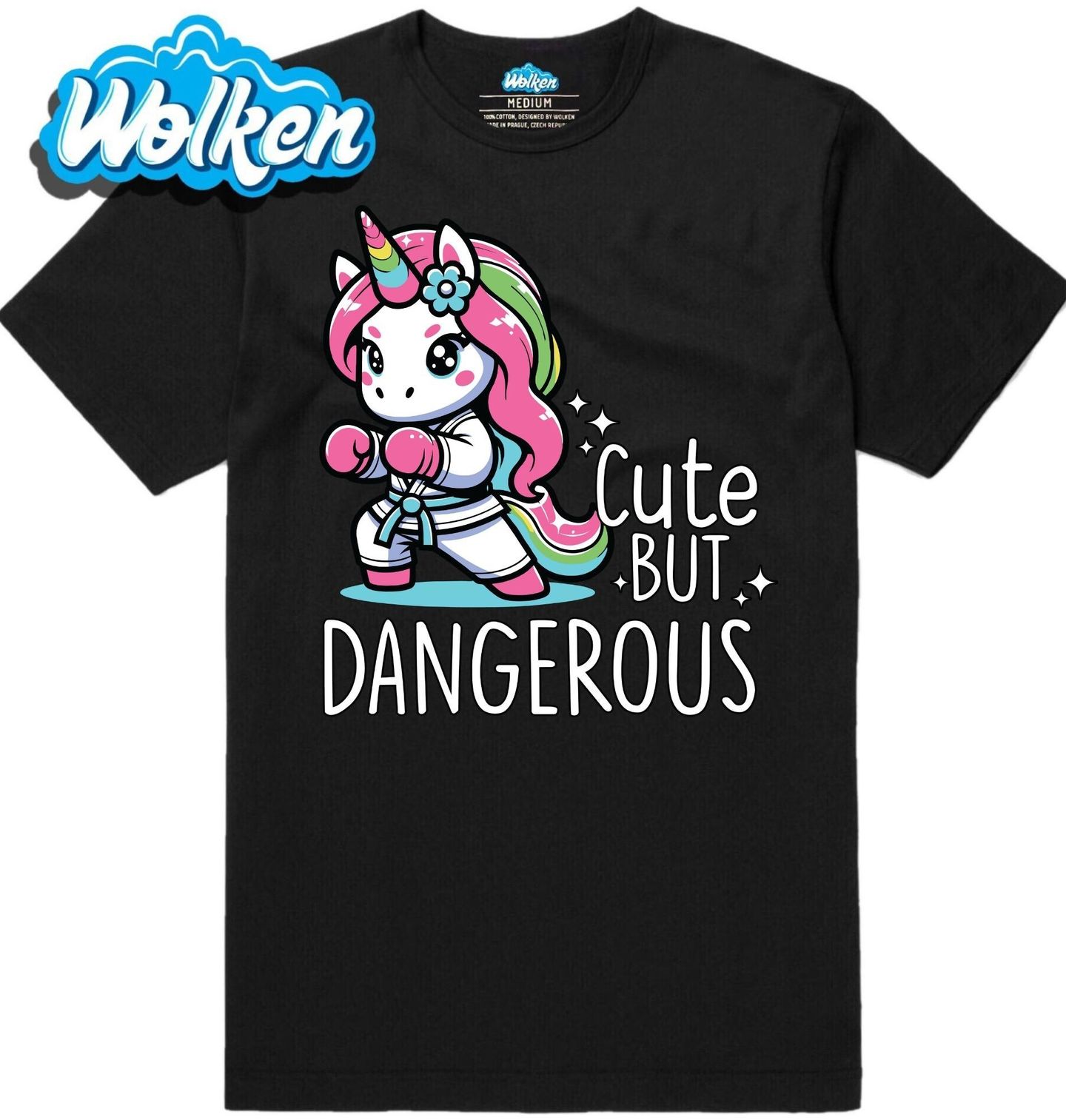 Pánské tričko Boxující Jednorožec Cute but Dangerous.jpg