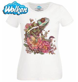 Dámské tričko Květinový Chameleon s Ptáčkem.jpg