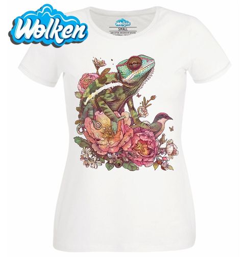 Obrázek produktu Dámské tričko Květinový Chameleon s Ptáčkem