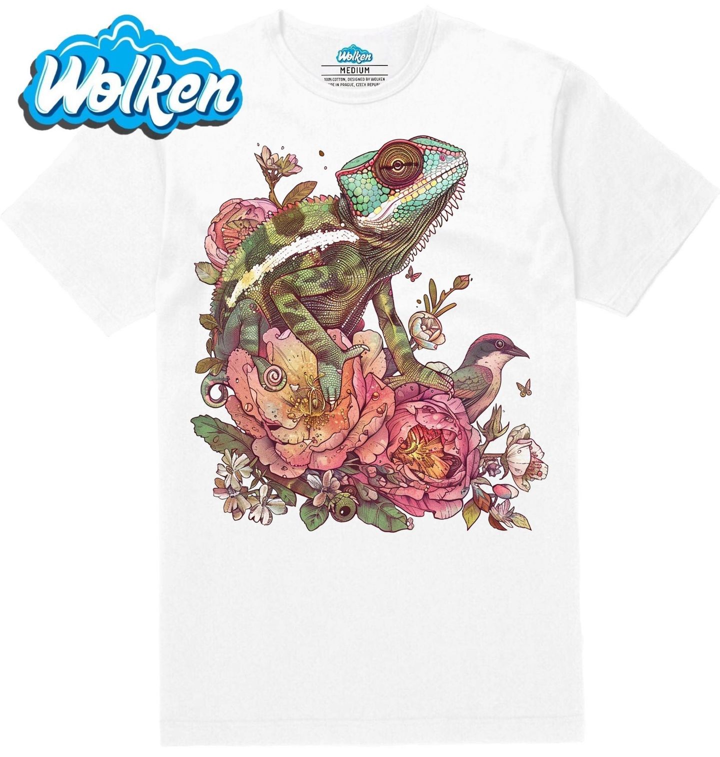 Pánské tričko  Květinový Chameleon s Ptáčkem.jpg