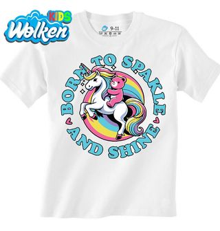 Dětské tričko Jednorožec s Medvídkem Born to Sparkle and Shine.jpg