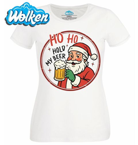 Obrázek produktu Dámské tričko Vánoční Santovo Pivo Ho Ho Hold My Beer