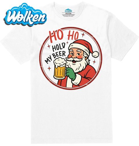 Obrázek produktu Pánské tričko Vánoční Santovo Pivo Ho Ho Hold My Beer