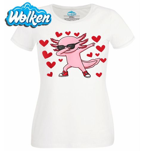 Obrázek produktu Dámské tričko Růžový Dabující Axolotl plný Lásky
