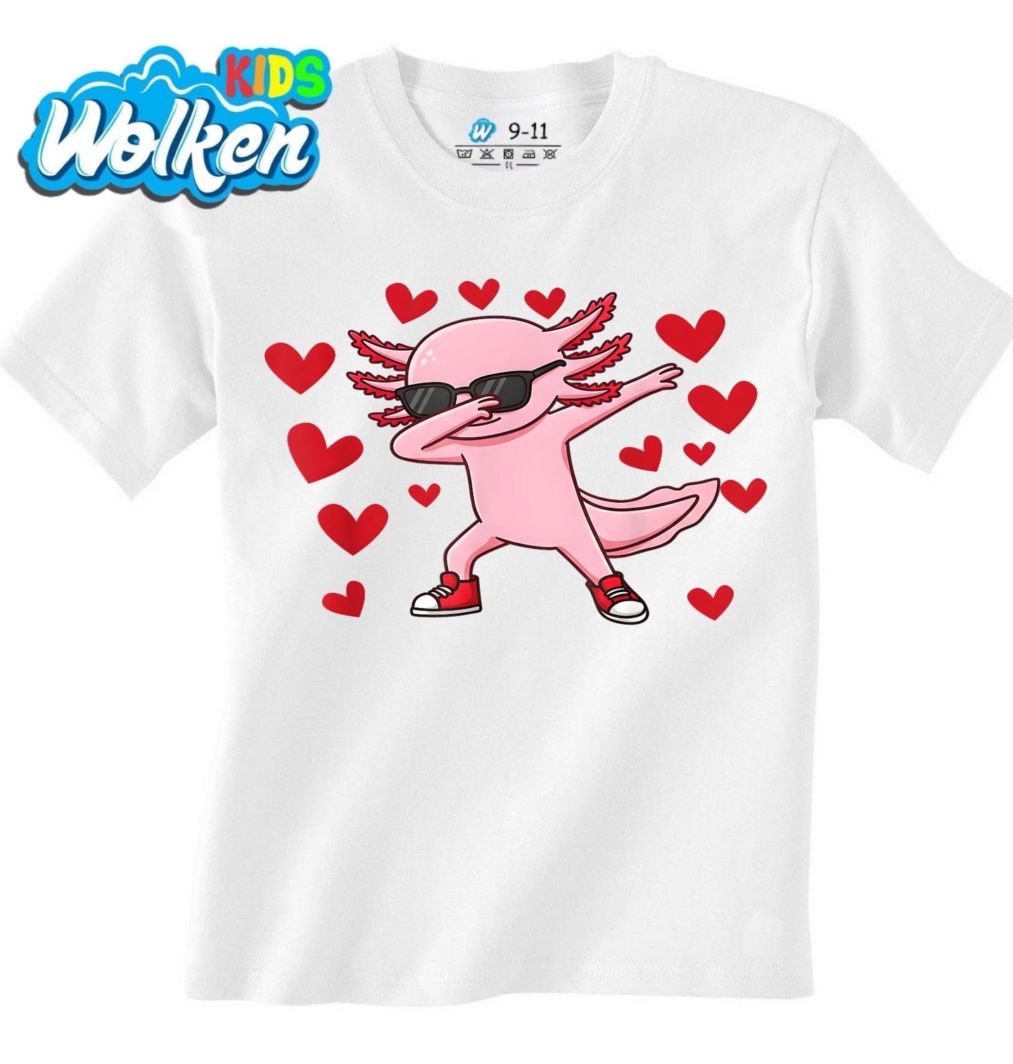 Dětské tričko Růžový Dabující Axolotl plný Lásky.jpg