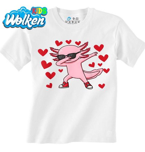 Obrázek produktu Dětské tričko Růžový Dabující Axolotl plný Lásky