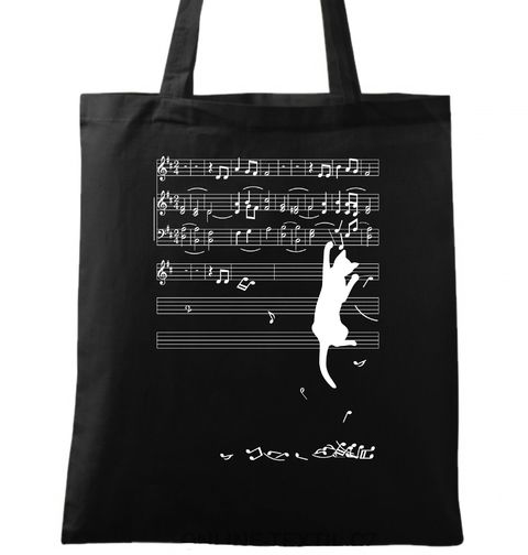 Obrázek produktu Bavlněná taška Kočka a Noty