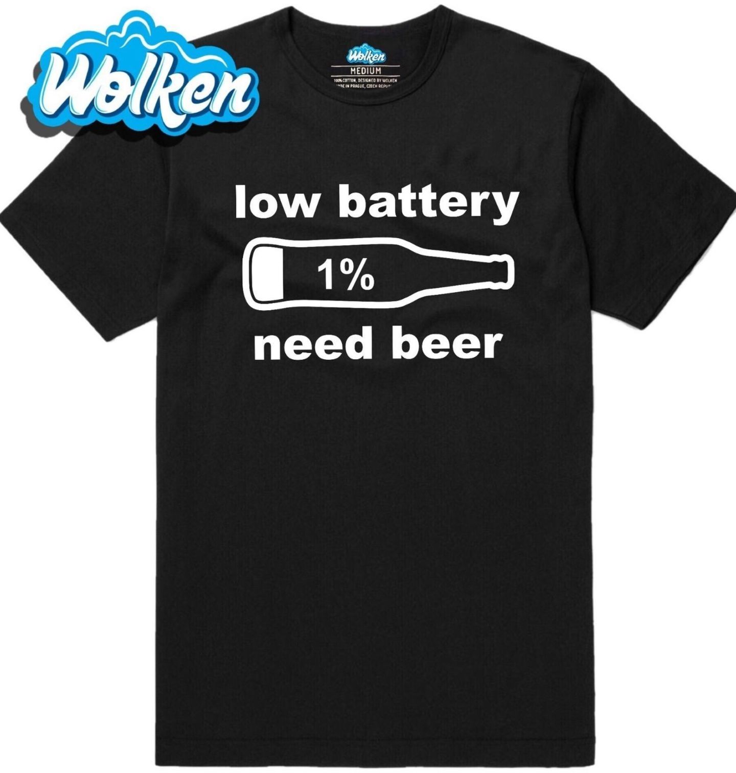 Pánské tričko Nízká baterie potřebuji doplnit pivo (Skladem S-5XL).jpg