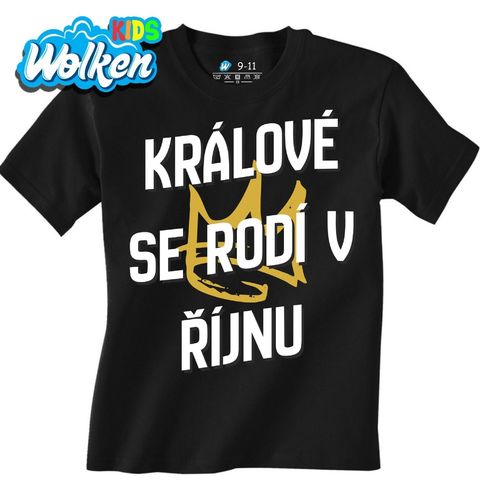 Obrázek produktu Dětské tričko Králové s Korunou se Rodí v Říjnu