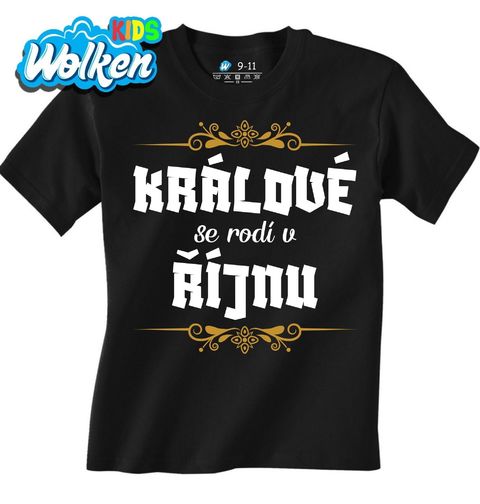 Obrázek produktu Dětské tričko Králové se Rodí v Říjnu Kings Are Born in October