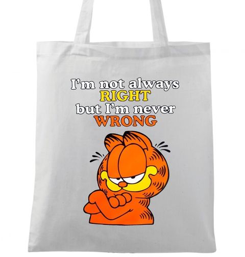 Obrázek produktu Bavlněná taška Garfield „Nikdy se nemýlím“