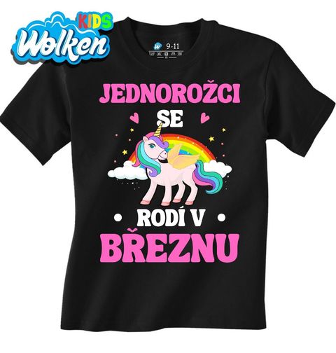 Obrázek produktu Dětské tričko Jednorožci se Rodí v Březnu