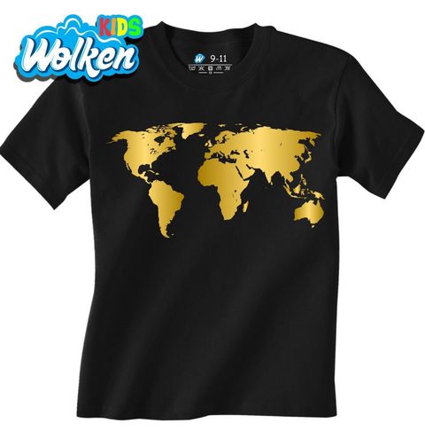 Obrázek produktu Dětské tričko Zlatá Mapa Světa