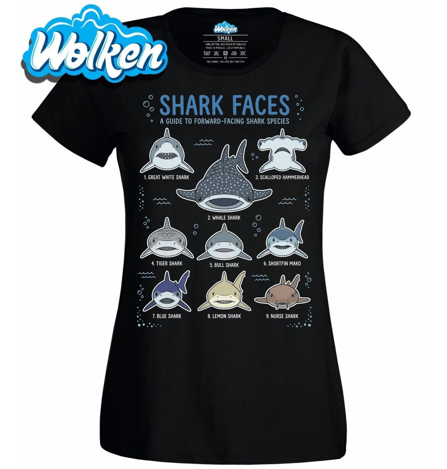 Dámské tričko Atlas Žraloků Shark Faces.jpg