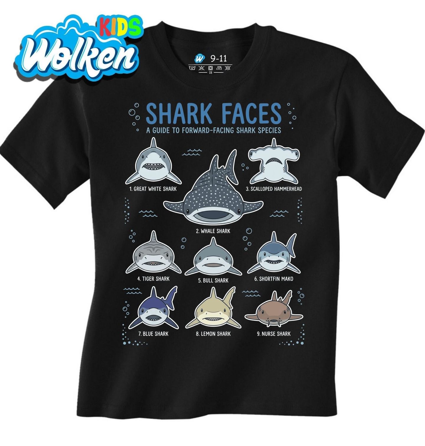 Dětské tričko Atlas Žraloků Shark Faces.jpg
