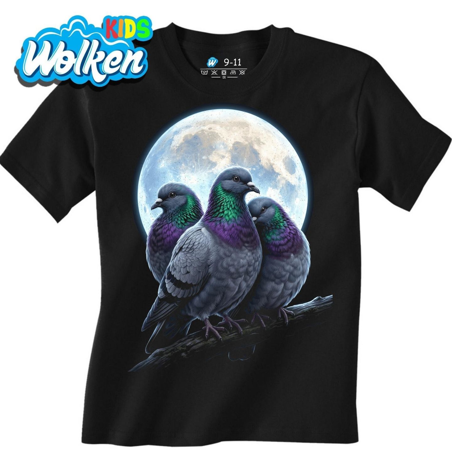 Dětské tričko Holubi při Měsíci.jpg