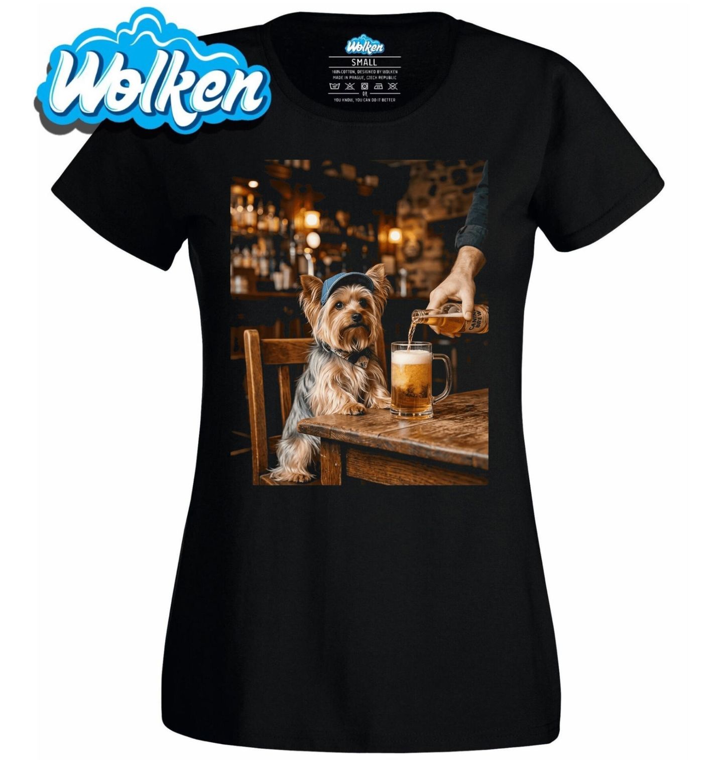 Dámské tričko Jorkšírský Teriér na Pivu.jpg