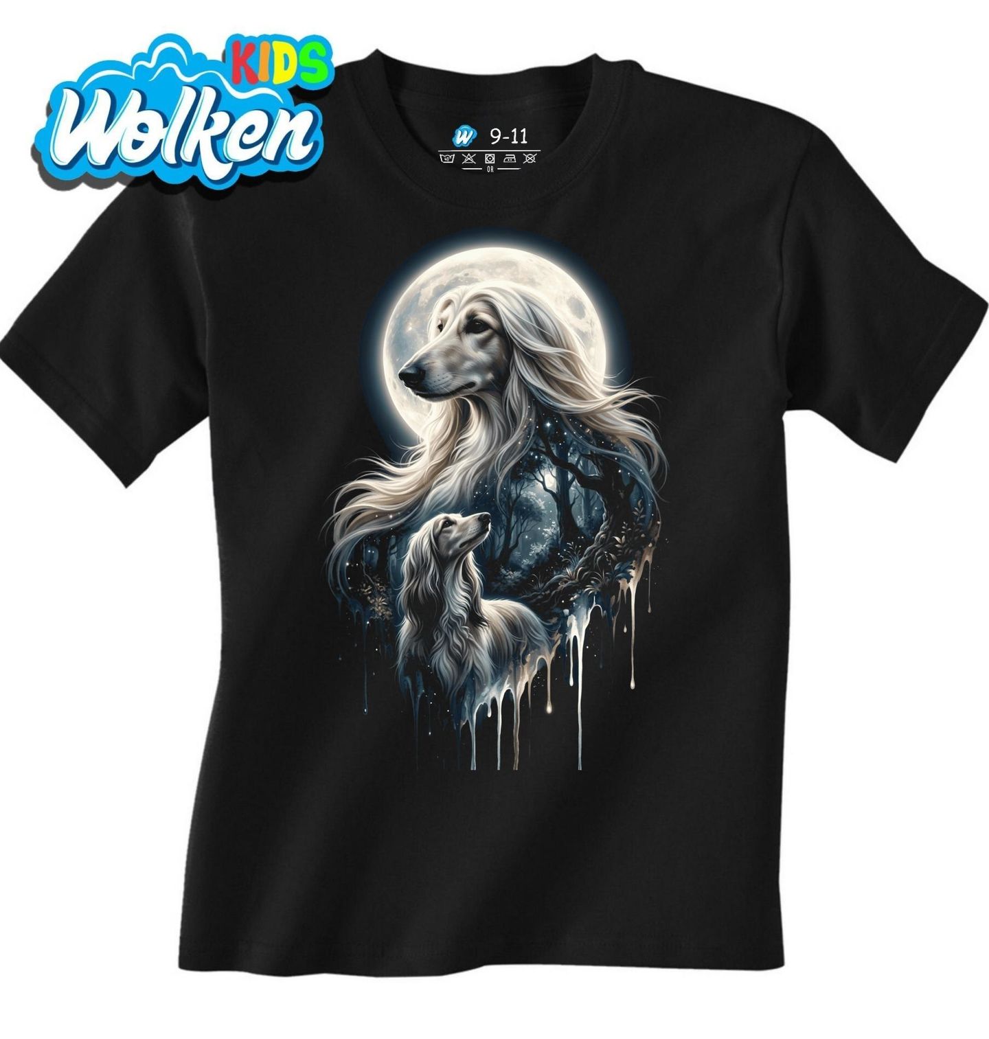 Dětské tričko Saluki pod Zářícím Měsícem.jpg