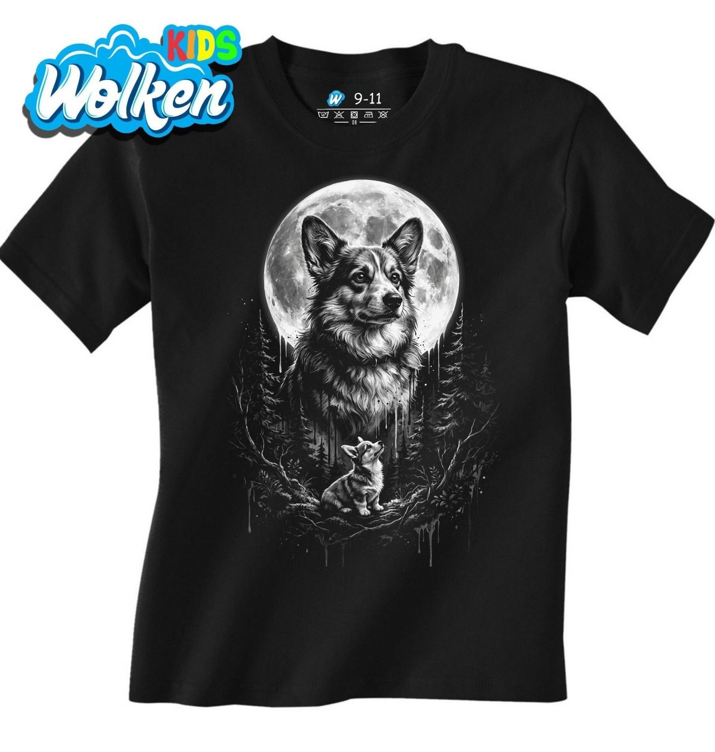 Dětské tričko Corgi pod Úplňkem.jpg