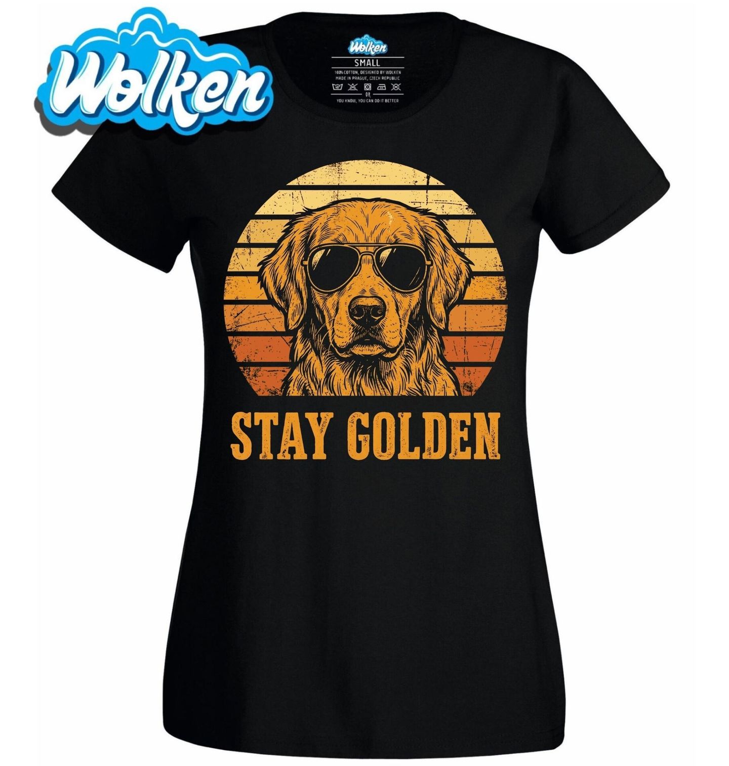 Dámské tričko Zlatý Retrívr Stay Golden.jpg
