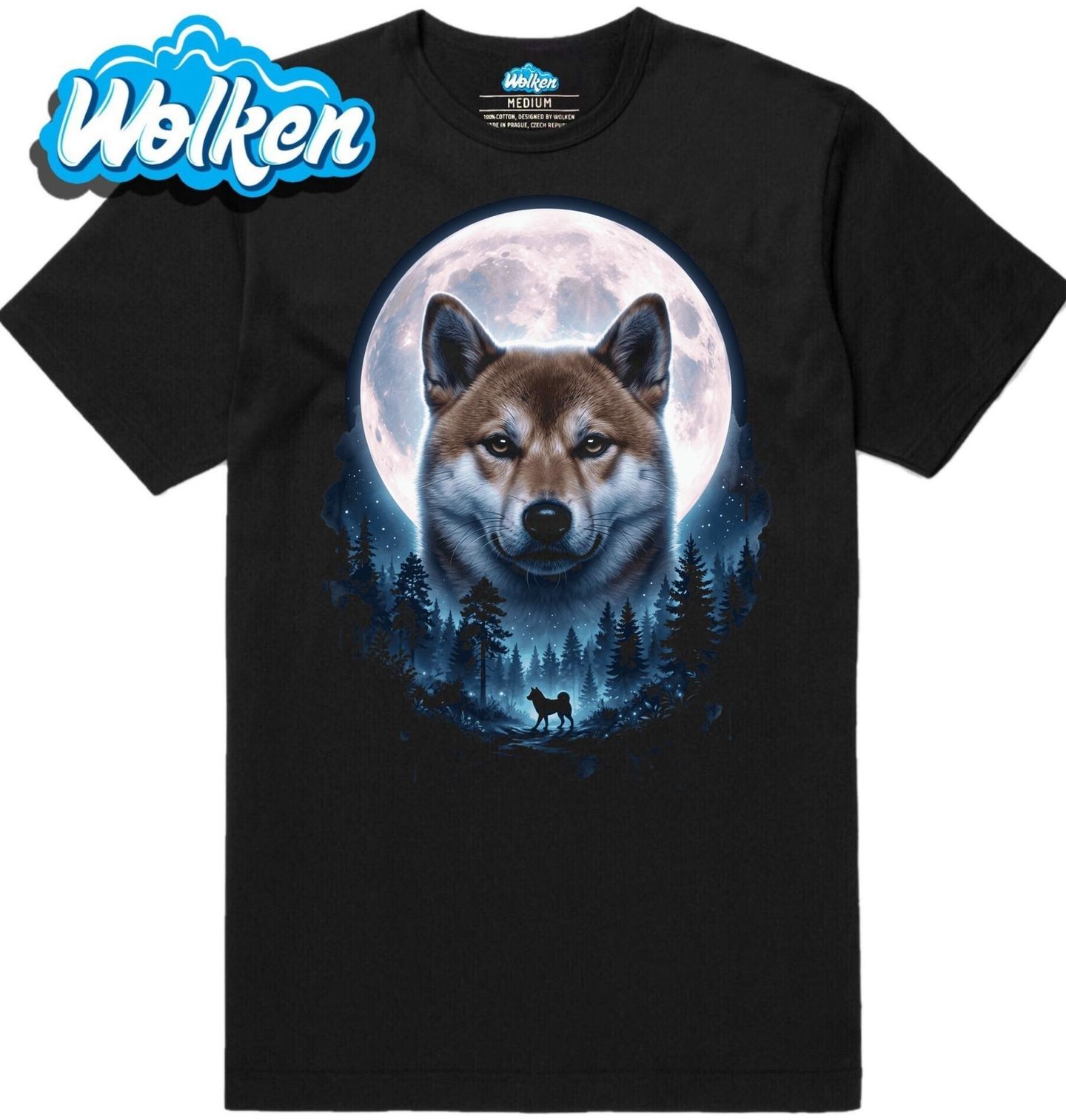 Pánské tričko Shiba Inu pod Měsíčním Světlem.jpg