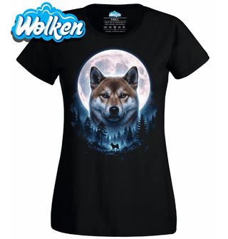 Dámské tričko Shiba Inu pod Měsíčním Světlem.jpg