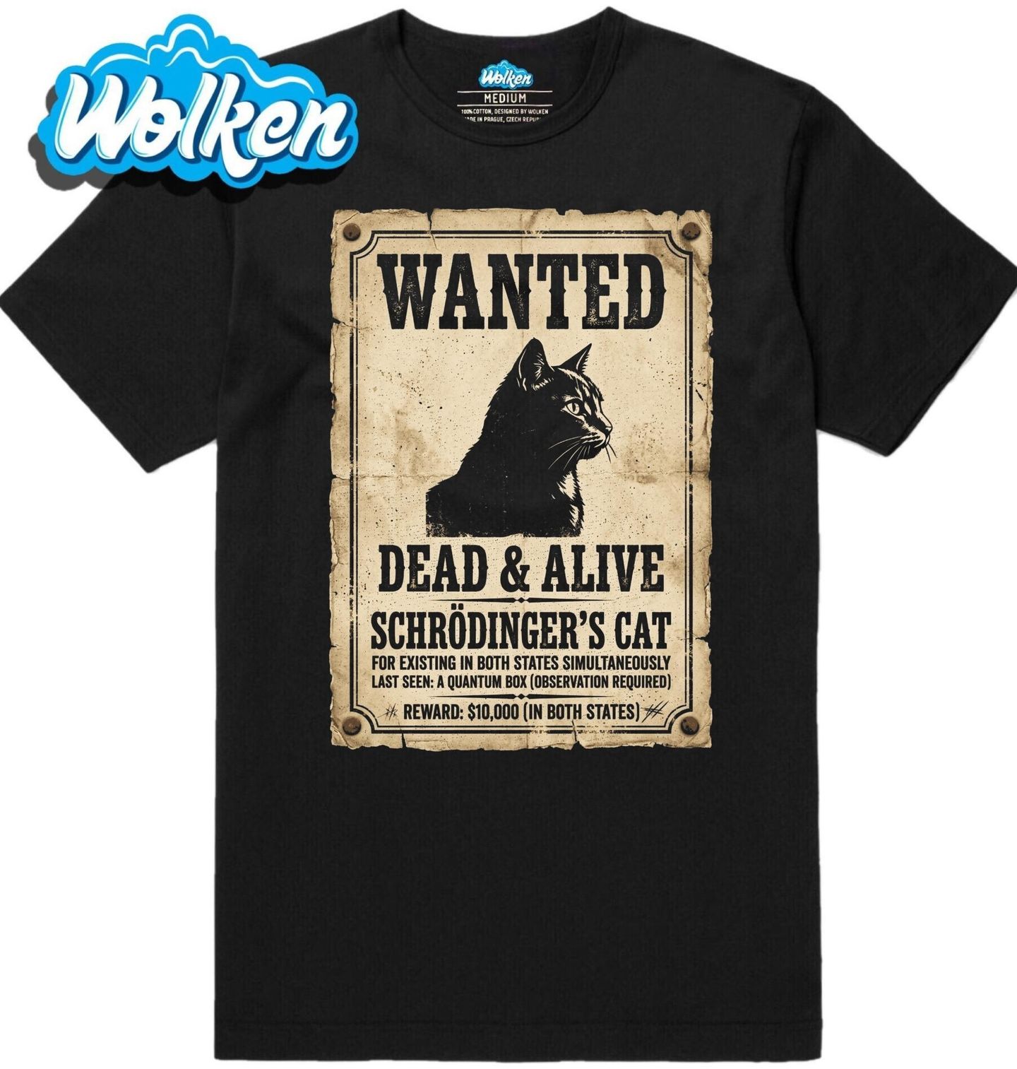 Pánské tričko Hledaná Schrödingerova Kočka WANTED.jpg