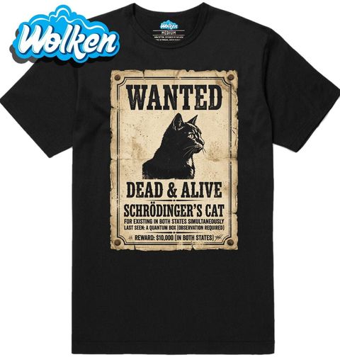 Obrázek produktu Pánské tričko Hledaná Schrödingerova Kočka WANTED