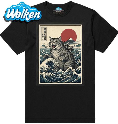 Obrázek produktu Pánské tričko Catzilla Kočičí Godzilla u Kanagawy