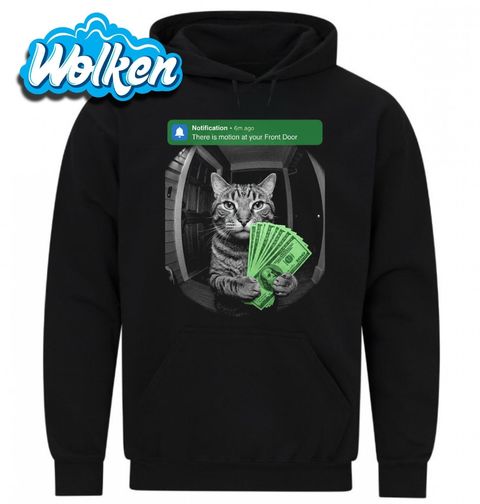Obrázek produktu Pánská mikina Kočka u Vstupních Dveří Meme There is Motion at your Front Door