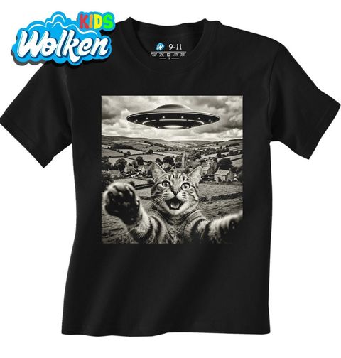 Obrázek produktu Dětské tričko Kočka Fotí Selfie s UFO