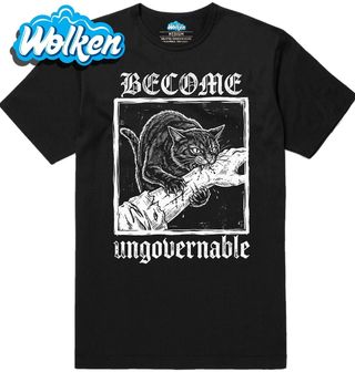 Pánské tričko Agresivní Kočka Become Ungovernable.jpg