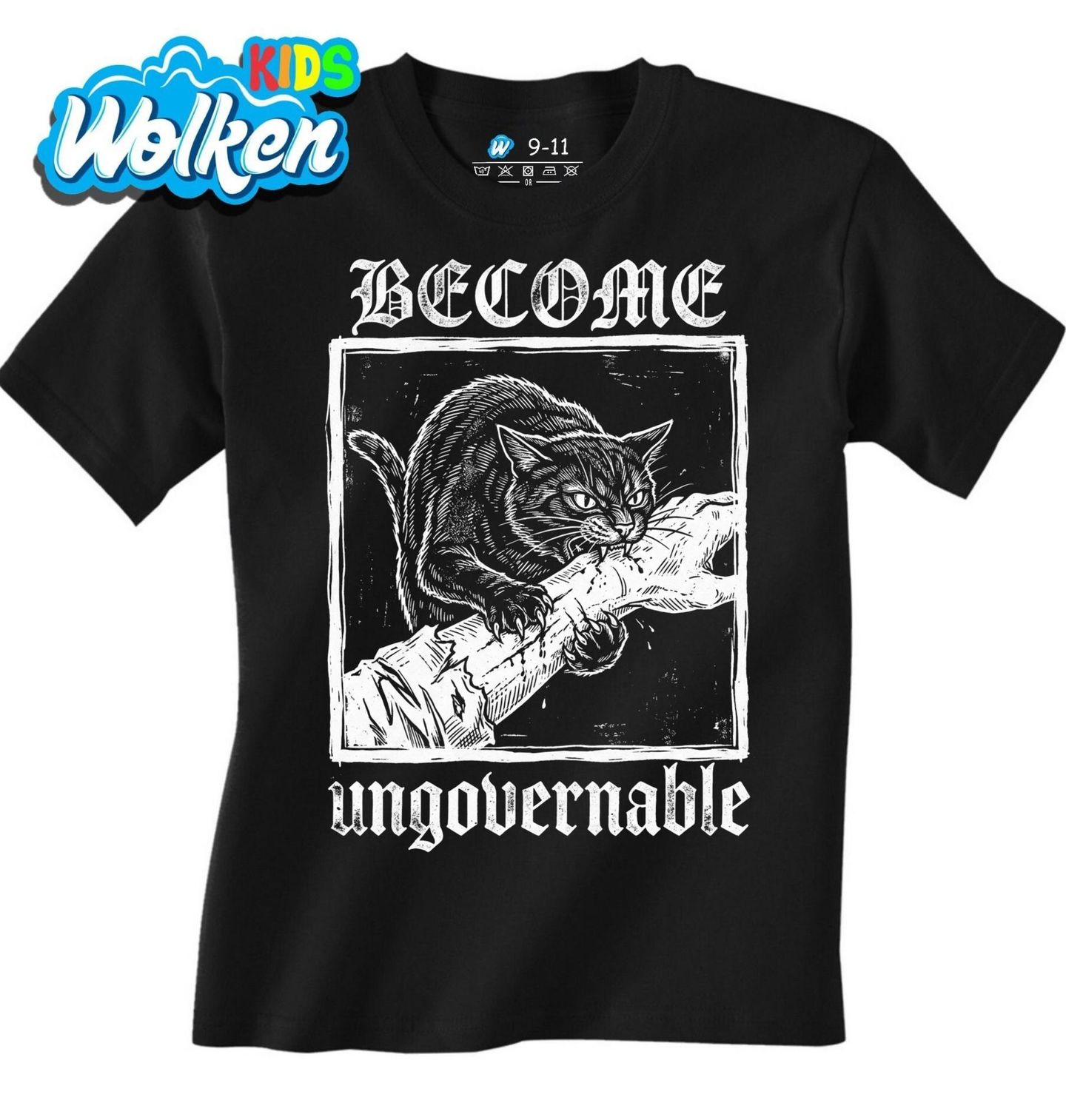 Dětské tričko Agresivní Kočka Become Ungovernable.jpg